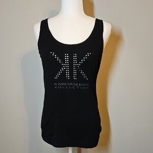 Kardashian Kollection Black Tank Top Size Large